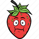 cartoon, emoji, face, smiley, strawberries, strawberry 