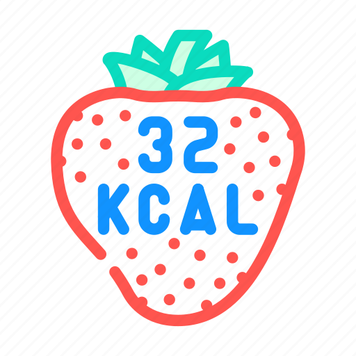 Calories, strawberries, strawberry, fruit, fresh, red icon - Download on Iconfinder