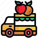 fruit, car, delivery, sell, street