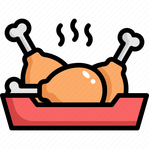 Fried, chicken, leg, nuggets, food, turkey, delivery icon - Download on Iconfinder