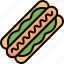 hotdog, sandwich, ketchup, mustard, food, junk, sausage 