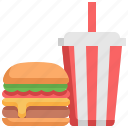 burger, hamburger, fast, food, junk, drinks, beverage