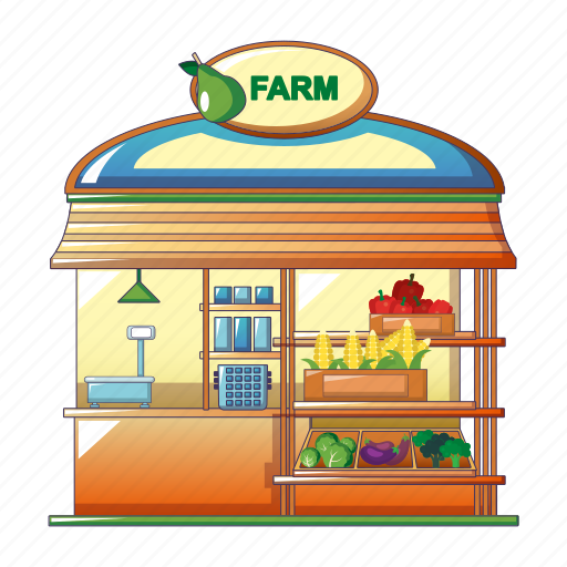 Cartoon, farm, fruit, market, shop, street, vegetables icon - Download on  Iconfinder