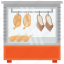 butcher shop, chicken stall, food booth, meat shop, street stall 