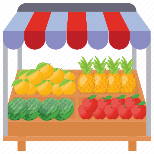Fruit kiosk, fruit seller, fruit shop, fruit stall, street stall icon - Download on Iconfinder