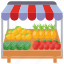 fruit kiosk, fruit seller, fruit shop, fruit stall, street stall 