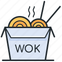 wok, noodles, food, chinese