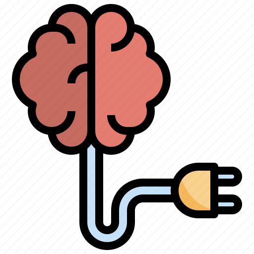 Charging, brain, mind, plug icon - Download on Iconfinder