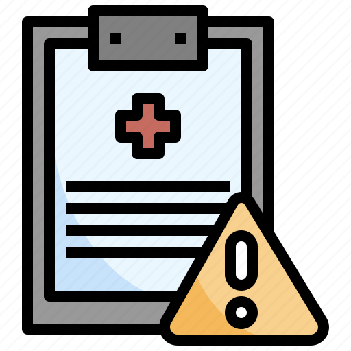 Health, report, warning, medical, clipboard, alert icon - Download on Iconfinder