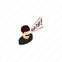 angry, background, isometric, man, shout, shouting, swear