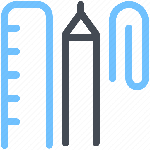 Pencil, paper, ruler, clip icon - Download on Iconfinder