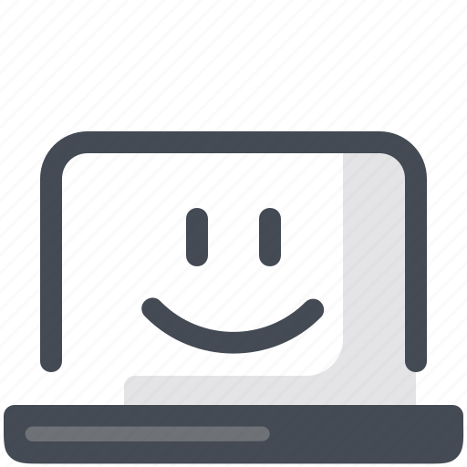 Face, laptop, computer, smile, study, informatics, happy icon - Download on Iconfinder