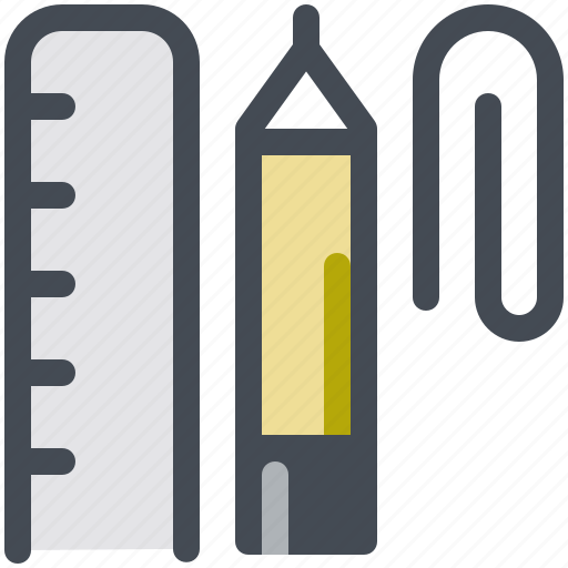 Pencil, paper, ruler, clip icon - Download on Iconfinder