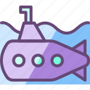 submarine, underwater, ocean, ship