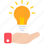 idea, bulb, creative, creativity, light, new, power, icon 