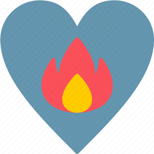 Passionate, burning, heart, flames, on, love icon - Download on Iconfinder