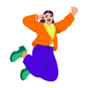 girl, celebrating, jumping, cheering, happy, joyful
