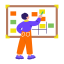 planning, whiteboard, strategy, scheduling, character 