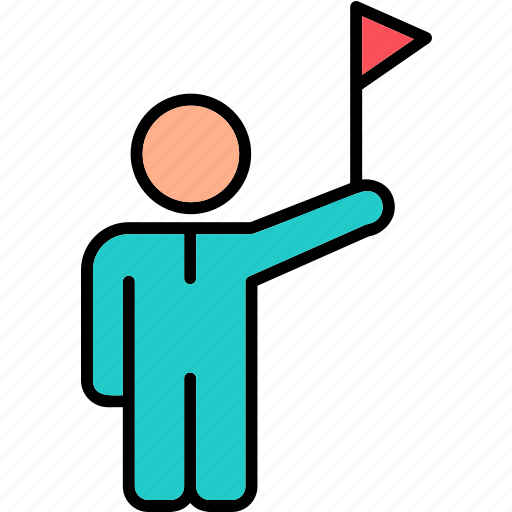 Success, first, flag, leader, man, person, icon icon - Download on Iconfinder