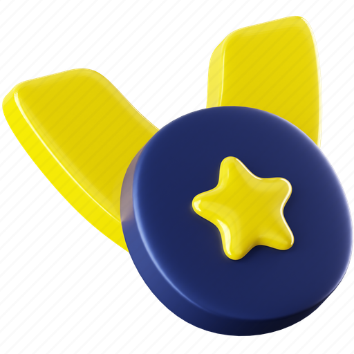 Medal, award, winner, badge, achievement, prize, reward 3D illustration - Download on Iconfinder