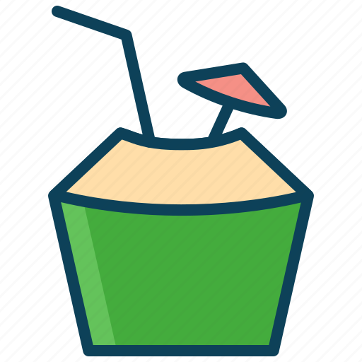 Beach, hot summer, natural food, summer drink, summer vacation, tender coconut icon - Download on Iconfinder