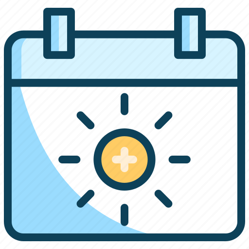 Calendar, summer, summer event, summer holidays, summer vacation, sunny day icon - Download on Iconfinder