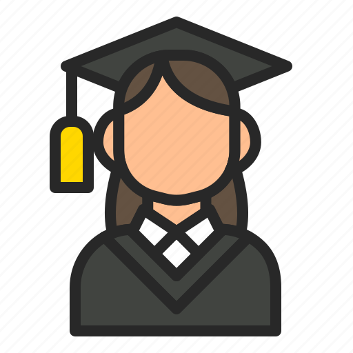 College, girl, guradutation, guratuaring, photo, school icon - Download on Iconfinder