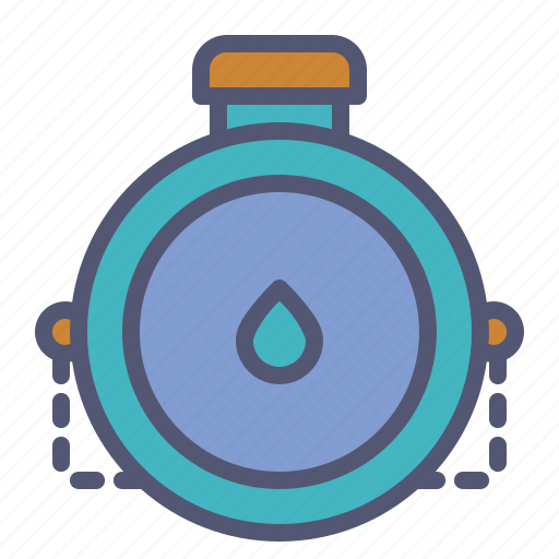 Bottle, canteen, drink, flask, outdoors, travel, water icon - Download on Iconfinder