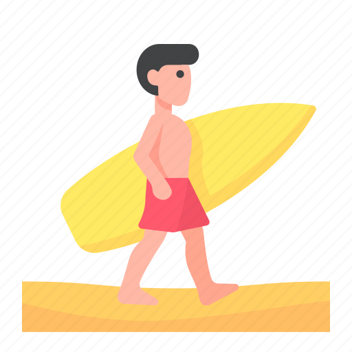Beach, man, people, sports, summer, surf, surfer icon - Download on Iconfinder