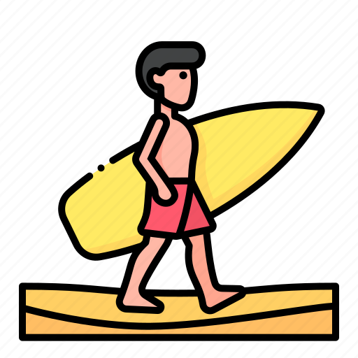 Beach, man, people, summer, sun, surf, surfer icon - Download on Iconfinder