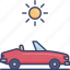 automobile, car, sun, sunny, transport, transportation, vehicle 