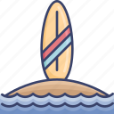activity, beach, board, ocean, sea, surfboard, waves