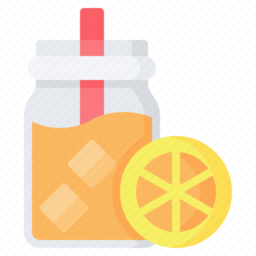 Drink, jar glass, juice, lemon, lemonade, orange, summer icon - Download on Iconfinder