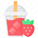 cup, drink, fruit, juice, plastic, strawberry, summer