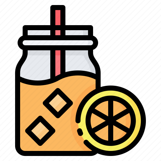 Drink, jar glass, juice, lemon, lemonade, orange, summer icon - Download on Iconfinder
