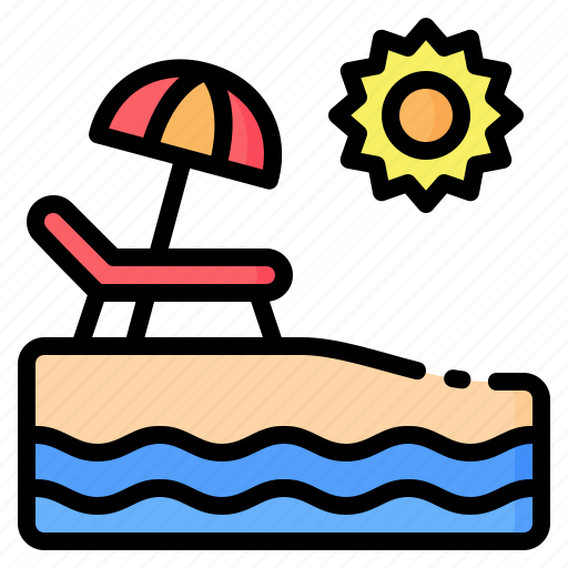 Beach, chair, holiday, island, sea, summer, umbrella icon - Download on Iconfinder