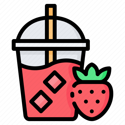 Cup, drink, fruit, juice, plastic, strawberry, summer icon - Download on Iconfinder
