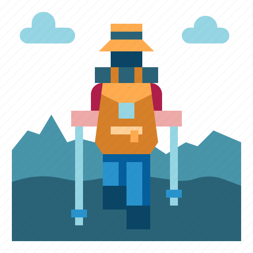 Mountain, hiking, walking, trekking, outdoor, adventure, camping icon - Download on Iconfinder