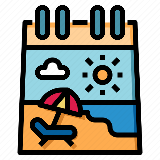 Calendar, summer, holiday, season, date, vacation, event icon - Download on Iconfinder