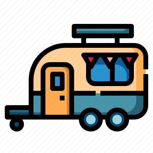 Caravan, transportation, automobile, camping, travel, truck, outdoors icon - Download on Iconfinder