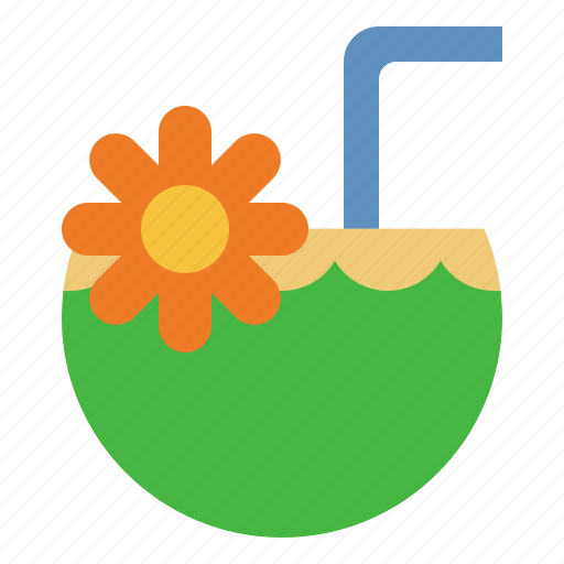 Coconut, fruit, summer, tropical, beverage icon - Download on Iconfinder