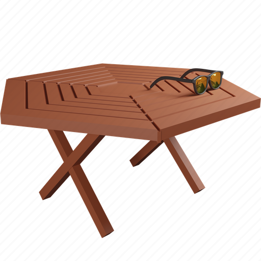 Beach table, beach, sand, travel, sea 3D illustration - Download on Iconfinder