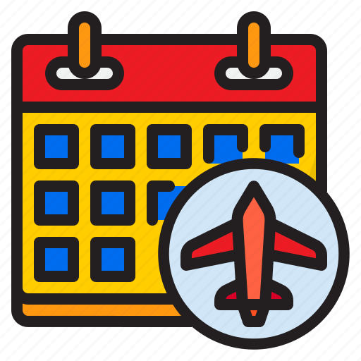 Calendar, airplane, flight, travel, event icon - Download on Iconfinder