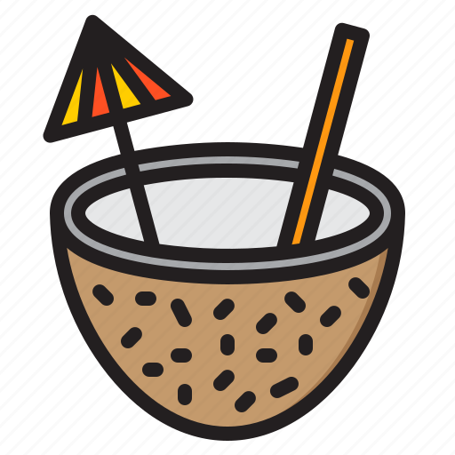 Coconut, drink, umbrella, beverage, summer icon - Download on Iconfinder