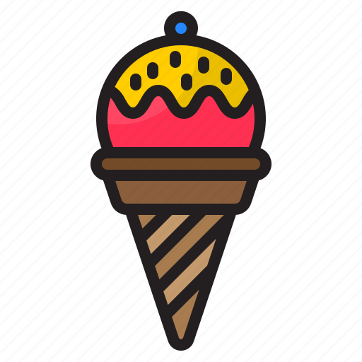 Ice, cream, cone, sweet, dessert, food icon - Download on Iconfinder
