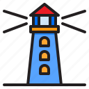 lighthouse, guide, tower, navigation, direction