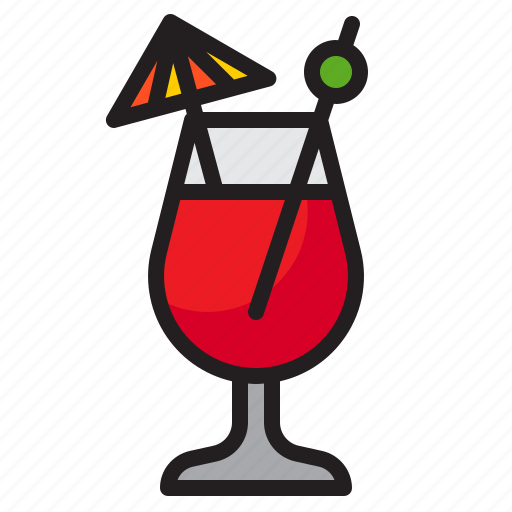 Orange, juice, drink, umbrella, beverage, cocktail icon - Download on Iconfinder