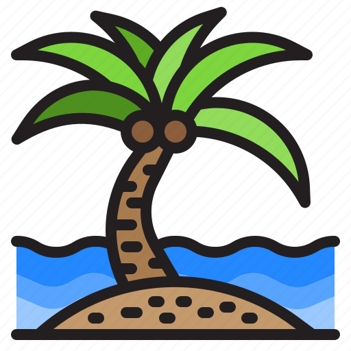 Plam, tree, coconut, summer, sand, beach icon - Download on Iconfinder