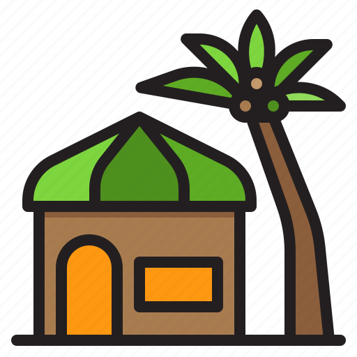 Resort, hotel, plam, tree, coconut, summer icon - Download on Iconfinder