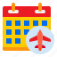 calendar, airplane, flight, travel, event 